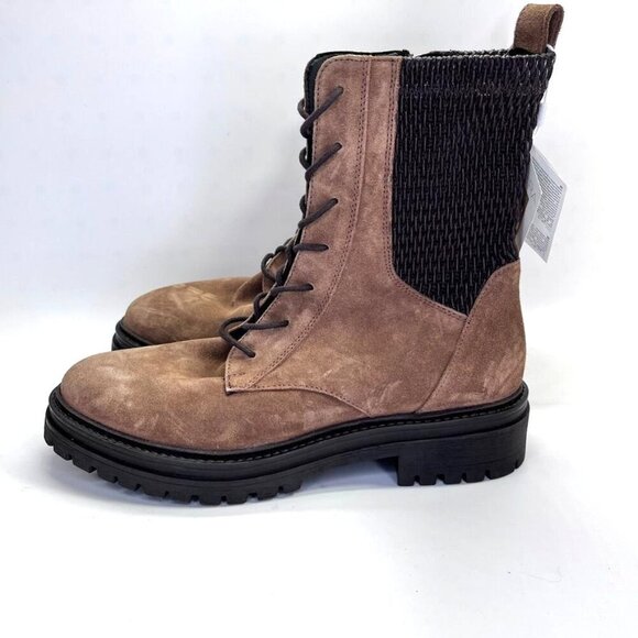 GEOX Respira Iridea Lace-Up Ankle Boots Size 39 EU US 9 Brown Suede Zip Side - Picture 1 of 15